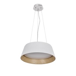 Umbria lampa wisząca biało drewniana led klosz biały 31-24176