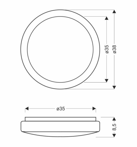 Jasper Lampa Sufitowa Plafon 24W Led 38Cm Biały 4000K Ip44