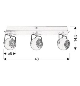 LAMPA ŚCIENNA CANDELLUX TONY 93-25029 LISTWA LED GU10 CZARNY MATOWY