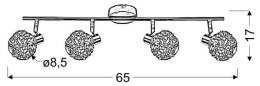 Lampa ścienna listwa 4W40W G9 chrom COLLAR 94-13743