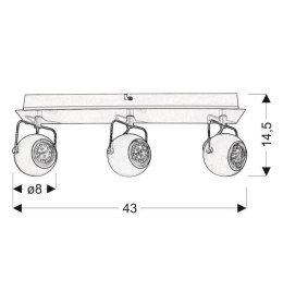 Lampa sufitowa Candellux 93-25029-Z listwa Tony 3X3W led GU10 czarny mat