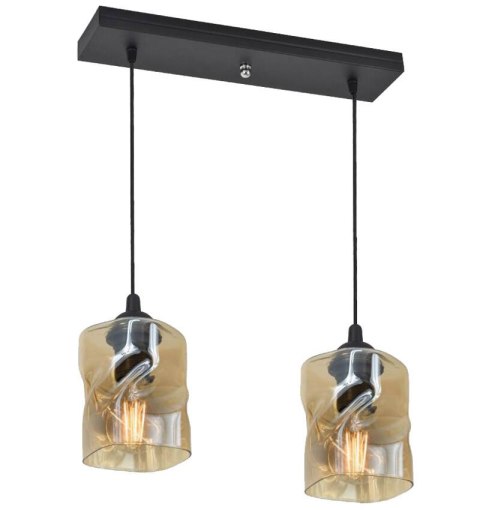 Lampa wisząca czarna/bursztynowa listwa 2xE27 Felis 32-00170