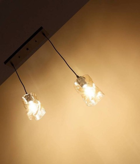 Lampa wisząca czarna/bursztynowa listwa 2xE27 Felis 32-00170