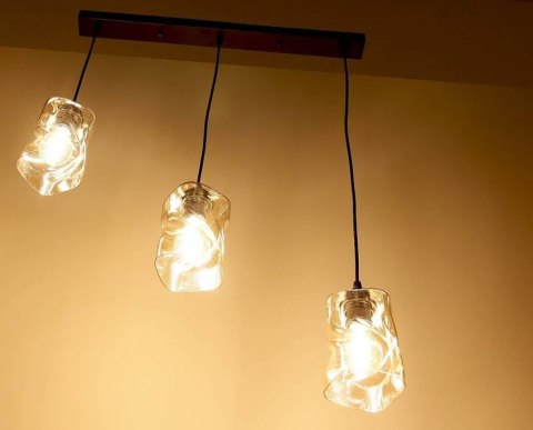 Lampa wisząca czarna/bursztynowa listwa 3xE27 Felis 33-00187