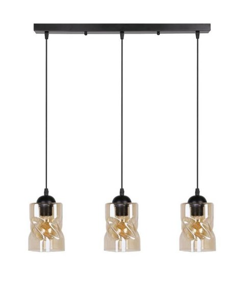 Lampa wisząca czarna/bursztynowa listwa 3xE27 Felis 33-00187