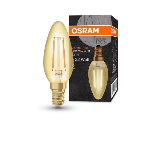 Żarówka led E14 2,5W 220lm 2400K vintage b22 świeca Osram