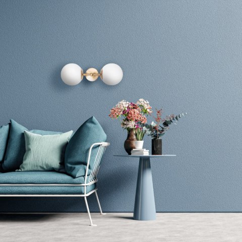 Kinkiet złoty Dorado białe kule podwójny LP-002/2W