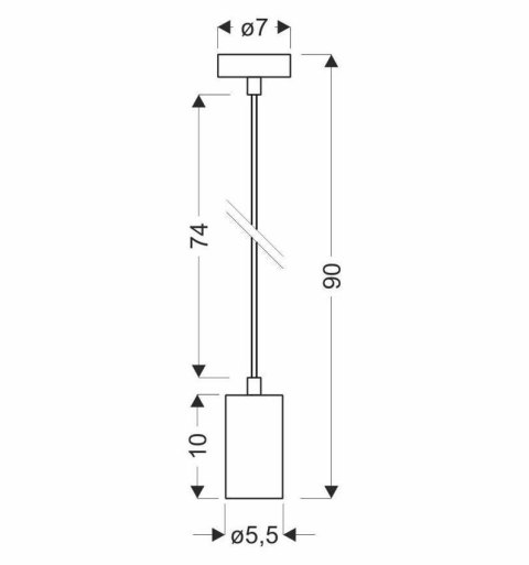 Lampa wisząca czarna oprawa 1X25W GU10 10cm Tubo 31-78537