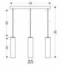 Lampa wisząca czarna potrójna oprawa 3x25W GU10 Tubo 33-79091