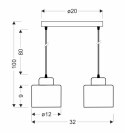 Lampa wisząca czarna/chrom talerz 2xE27 Wama 32-00477