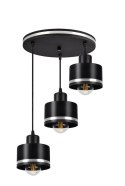 Lampa wisząca czarna/chrom talerz 3xE27 Wama 33-00484