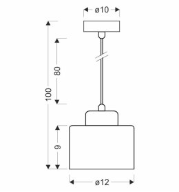 Lampa wisząca sufitowa czarna/chrom Wama 31-00460