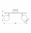 Rodia lampa sufitowa listwa patynowy 2x40w g9 klosz bursztynowy