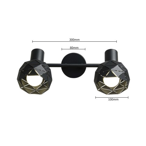 Spot Reus 2xE14 czarna LP-8069/2WS BK