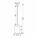 Wels lampa wisząca 1X40 czarny+drewniany klosz dymiony 31-21984