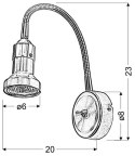 Arkon kink na wysięgniku GU10 1x50W sat nik+chrom bez żarówek