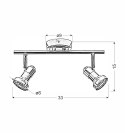 Arkon listwa 2x50W GU10 sat nikiel+chrom bez żarówek