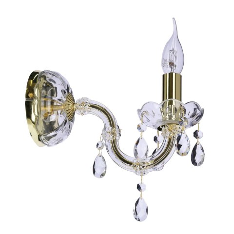 Kinkiet ścienny pojedynczy złoty z kryształkami Maria Teresa Candellux 21-95742