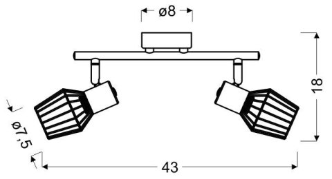 LAMPA ŚCIENNA CANDELLUX VIKING 92-68026 LISTWA E14 SZARY