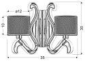 LAMPA ŚCIENNA KINKIET CANDELLUX AMBROSIA 22-33529 E14 + LED MIEDZIANY