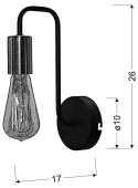 LAMPA ŚCIENNA KINKIET CANDELLUX HERPE 21-66855 E27 CZARNY