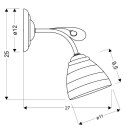 LAMPA ŚCIENNA KINKIET CANDELLUX SIMPLI 21-64288 E27 CHROM Z KRYSZTAŁKIEM + KLOSZ Z PASKIEM