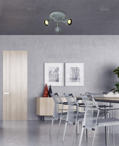 LAMPA SUFITOWA CANDELLUX ASH 98-64325 PLAFON GU10 SZARY MAT