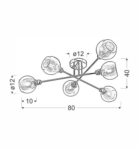 LAMPA SUFITOWA CANDELLUX DIXI 36-61362 E14 CHROM