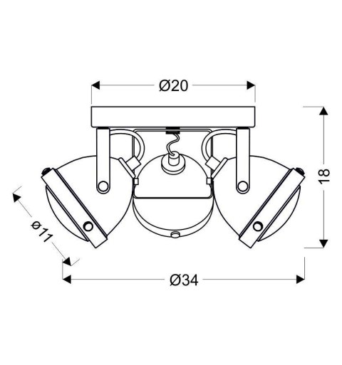 LAMPA SUFITOWA CANDELLUX FRODO 98-71095 PLAFON GU10 RDZAWY