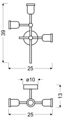 LAMPA SUFITOWA CANDELLUX KIRIMU 33-66893 E27 CZARNY