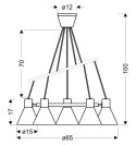 LAMPA SUFITOWA WISZĄCA CANDELLUX MORE 35-71163 E27 CZARNY MATOWY