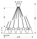 LAMPA SUFITOWA WISZĄCA CANDELLUX MORE 37-71170 E27 CZARNY MATOWY