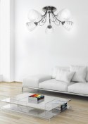 LAMPA SUFITOWA WISZĄCA CANDELLUX SIMPLI 35-63854 E27 CHROM Z KRYSZTAŁKIEM + KLOSZ Z PASKIEM