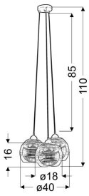 LAMPA SUFITOWA WISZĄCA CANDELLUX TRIO 33-62840 E27 CHROM