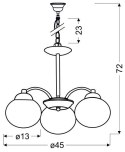 Lampa wisząca 3xE27 45cm TOBAGO 33-25456 SATYNA