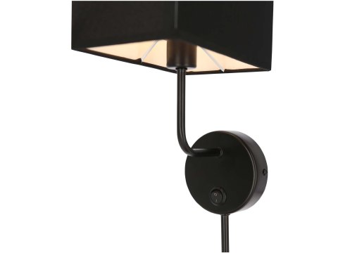 Keto kinkiet czarny 1x40w e14 Abażur z włącznikiem