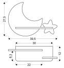 Kinkiet LED 5W dla dziecka szary księżyc gwiazdka Moon Candellux 21-75574