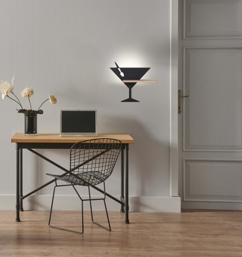 Kinkiet czarny LED półeczka lampka Piccolo 21-03577