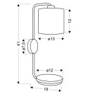 Kinkiet czarny lampa ścienna z półką 40W E14 Alpine Candellux 21-76694