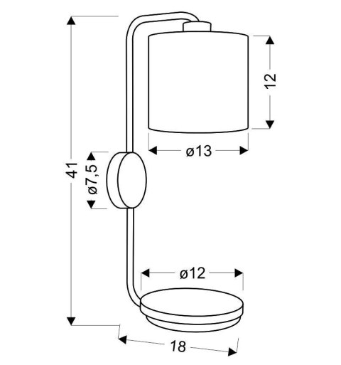 Kinkiet czarny lampa ścienna z półką 40W E14 Alpine Candellux 21-76694