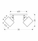 Lampa sufitowa czarna/chrom talerz 2xE27 Wama 98-00439