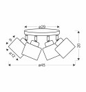 Lampa sufitowa czarna/chrom talerz 4xE27 Wama 98-00453