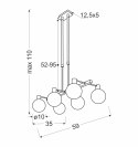 Lampa sufitowa wisząca chrom/biała 6 Maldus 36-01481