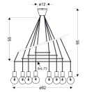 Lampa wisząca biała matowa 8x40W dwuobwodowa E27 Alto Candellux 38-70944