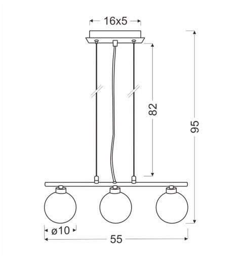 Lampa wisząca chrom/biała kula 3 RAISA 33-01382