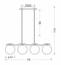 Lampa wisząca chrom/biała kula 4 Ramon 34-01412