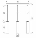 Lampa wisząca czarna potrójna oprawa 3x25W GU10 Tubo 33-79091