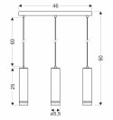 Lampa wisząca czarna/drewniana oprawa 3x25W Tubo 33-79138