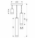 Lampa wisząca czarna/drewniana talerz 3x25W Tubo 33-79121