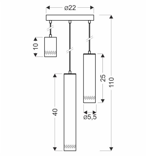 Lampa wisząca czarna/drewniana talerz 3x25W Tubo 33-79121
